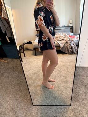 Navy Floral Romper